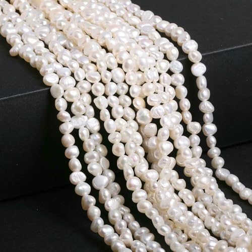 Natürliche Süßwasserperlen, weiß-rosa, unregelmäßige Perlen zur Schmuckherstellung, DIY-Ohrringe, Armbänder, Halsketten, Zubehör, Weiß, 4–5 mm, 80 Stück Natürliche Süßwasserperlen, weiß-rosa, unregelmäßige Perlen zur Schmuckherstellung, DIY-Ohrringe, Armbänder, Halsketten, Zubehör, Weiß, 4–5 mm, 80 Stück von HDJSDB