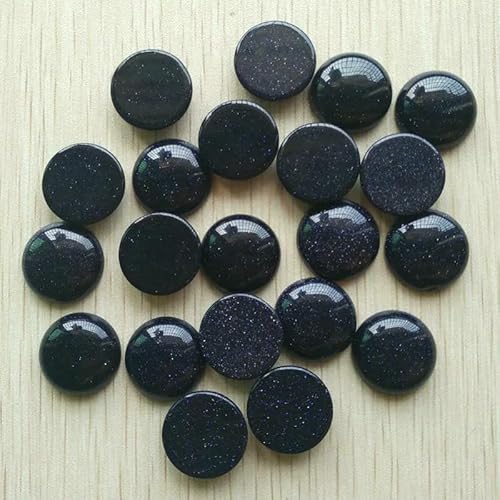 Natürliche Tigerauge Labradorit Quarz rot Stein Runde Cabochon Perlen für Schmuck machen 20mm schnelle Lieferung Großhandel 20 Stück/Los-blauer Sandstein von HDJSDB