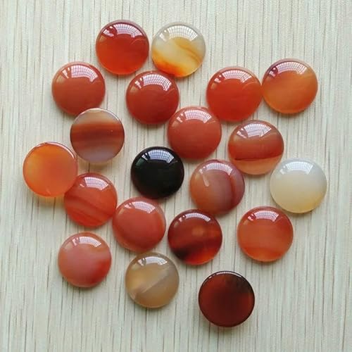 Natürliche Tigerauge Labradorit Quarz rot Stein Runde Cabochon Perlen für Schmuck machen 20mm schnelle Lieferung Großhandel 20 teile/los-roter Onyx von HDJSDB