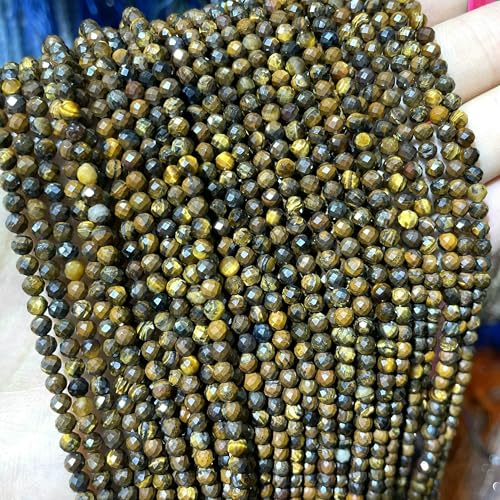 Natürliche facettierte Jade-Achat-Amazonit-Quarz-Stein, runde, lose Abstandsperlen für die Schmuckherstellung, DIY-Armbandzubehör, 2 3 4,0 mm, Tigerauge, 3,0 mm, 120 Stück Perlen Natürliche facettierte Jade-Achat-Amazonit-Quarz-Stein, runde, lose Abstandsperlen für die Schmuckherstellung, DIY-Armbandzubehör, 2 3 4,0 mm, Tigerauge, 3,0 mm, 120 Stück Perlen von HDJSDB
