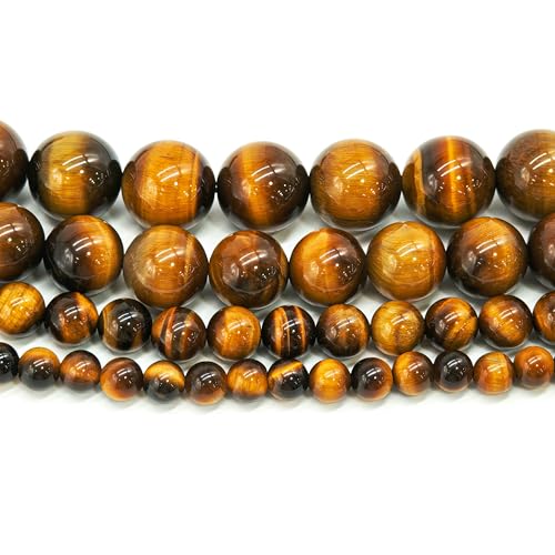 Natürliche gelbe Tigerauge-Perlen, 4–12 mm, runde gelbe lose Perlen zur DIY-Schmuckherstellung. Für Bastelliebhaber - Gelbes Tigerauge - 16 mm, 23 Perlen von HDJSDB