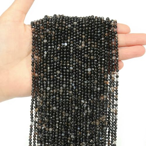 Natürliche kleine Steinperlen, facettiert, winziger Turmalin, Tigerauge, Abstandsperle für die Schmuckherstellung, DIY-Armband, Halskette, Ring, 2/3/4,0 mm, Schwarzer Achat, 3,0 mm, 115 Stück Perlen Natürliche kleine Steinperlen, facettiert, winziger Turmalin, Tigerauge, Abstandsperle für die Schmuckherstellung, DIY-Armband, Halskette, Ring, 2/3/4,0 mm, Schwarzer Achat, 3,0 mm, 115 Stück Perlen von HDJSDB
