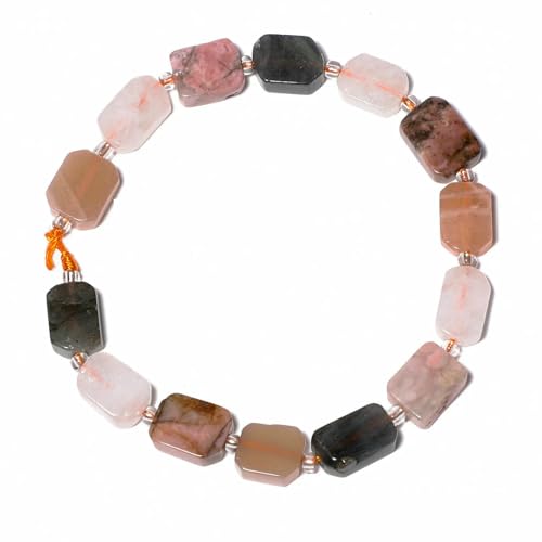 Natürliche rechteckige gemischte Steinperlen, Amazonit, Quarz, Tigerauge, Abstandsperlen für die Schmuckherstellung, DIY-Zubehör, Armbandzubehör, Typ 11, 8 x 12 mm, ca. 14 Stück Natürliche rechteckige gemischte Steinperlen, Amazonit, Quarz, Tigerauge, Abstandsperlen für die Schmuckherstellung, DIY-Zubehör, Armbandzubehör, Typ 11, 8 x 12 mm, ca. 14 Stück von HDJSDB