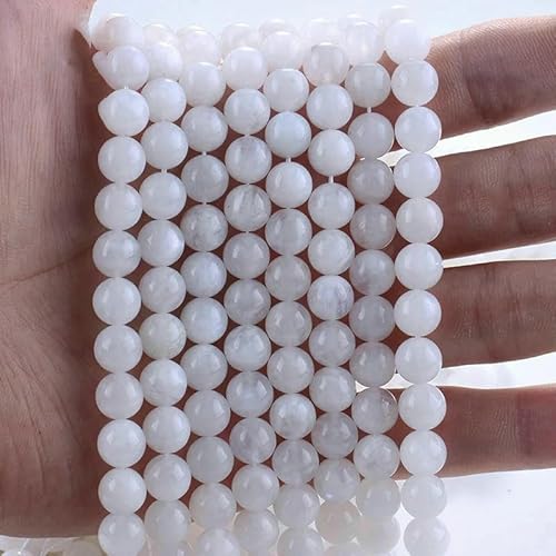 Natürliche rosa Morganit-Perlen, rund, lose Edelsteinperlen zur Schmuckherstellung, DIY-Armband, Halskette, 6/8/10 mm Perlen – transparenter Mondstein – 8–8,5 mm (43–45 Stück) von HDJSDB