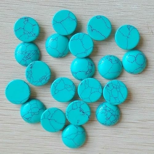 Natürliche tigerauge Labradorit quarz rot stein runde cabochon perlen für schmuck machen 20mm schnelle versand Großhandel 20 teile/los-blau türkis von HDJSDB