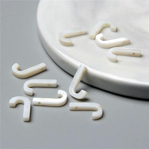 Natürlicher 26 Großbuchstabe Weiß Perlmutt Muschel Muschel Perlen Anhänger für Schmuckherstellung Halskette Dekor Zubehör Großhandel-J (7X12MM)-10PCS von HDJSDB