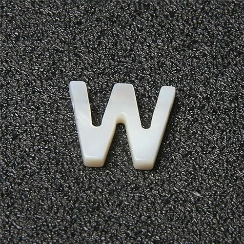Natürlicher Buchstabe Perlmutt Muschel Perle 26 Großbuchstabe Weiß Gebohrt Muschel Schmuck Zubehör Für Armband Halskette DIY-W(11X12mm)-5 Stück von HDJSDB
