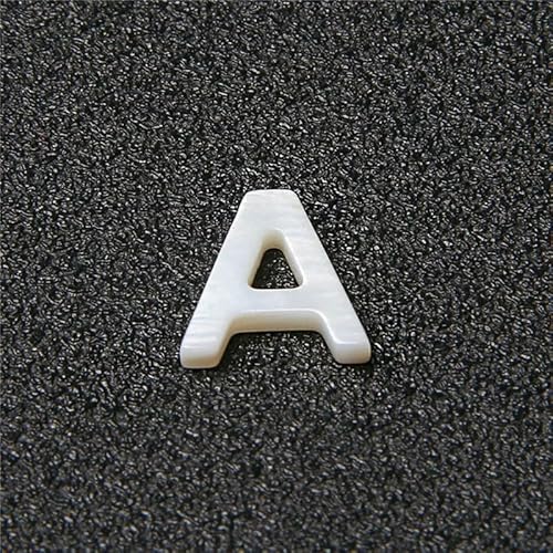 Natürlicher Buchstabe Perlmutt Muschel Perle 26 Großbuchstaben Weiß Gebohrt Muschel Schmuck Zubehör Für Armband Halskette DIY-A (11X12mm)-2 Stück von HDJSDB