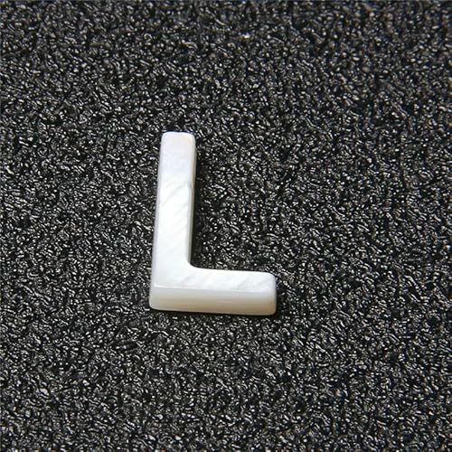 Natürlicher Buchstabe Perlmutt Muschel Perle 26 Großbuchstaben Weiß Gebohrt Muschel Schmuck Zubehör Für Armband Halskette DIY-L(7X12mm)-2 Stück von HDJSDB
