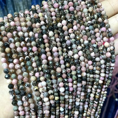 Natürlicher facettierter Jade-Achat, Amazonit-Quarzstein, runde, lose Abstandsperlen für die Schmuckherstellung, DIY-Armbandzubehör, 2 3 4,0 mm, schwarzer Spitzen-Rhodonit, 2 mm, 170 Stück Perl Natürlicher facettierter Jade-Achat, Amazonit-Quarzstein, runde, lose Abstandsperlen für die Schmuckherstellung, DIY-Armbandzubehör, 2 3 4,0 mm, schwarzer Spitzen-Rhodonit, 2 mm, 170 Stück Perl von HDJSDB
