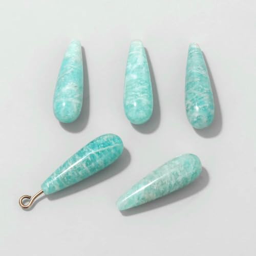 Natürlicher glatter Tropfen Wasserstein Perle halb gebohrt Amazonit Malachit Tigerauge lose Abstandsperle zur Schmuckherstellung Ohrringe DIY-Nr. 5 Amazonit-5 Stück Natürlicher glatter Tropfen Wasserstein Perle halb gebohrt Amazonit Malachit Tigerauge lose Abstandsperle zur Schmuckherstellung Ohrringe DIY-Nr. 5 Amazonit-5 Stück von HDJSDB