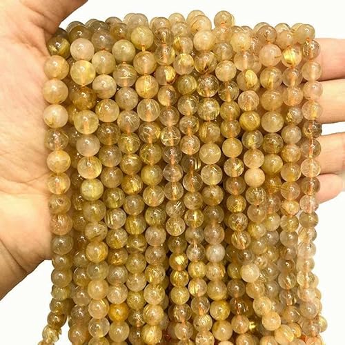 Natürlicher goldener Rutilquarz, 100% Stein, lose, runde Perlen, Schmuckherstellung, 6/8/10 mm, DIY-Armband, Halskette, Perlenzubehör – Rutilquarz – 10 mm Natürlicher goldener Rutilquarz, 100% Stein, lose, runde Perlen, Schmuckherstellung, 6/8/10 mm, DIY-Armband, Halskette, Perlenzubehör – Rutilquarz – 10 mm von HDJSDB