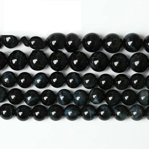 Naturstein, AAAAA-Qualität, blaue Tigerauge-Achate, runde lose Perlen, 38,1 cm, 4, 6, 8, 10, 12, 14 mm, Auswahlgröße zur Schmuckherstellung, dunkelblaues Tigerauge, 12 mm, 32 Stück Perlen Naturstein, AAAAA-Qualität, blaue Tigerauge-Achate, runde lose Perlen, 38,1 cm, 4, 6, 8, 10, 12, 14 mm, Auswahlgröße zur Schmuckherstellung, dunkelblaues Tigerauge, 12 mm, 32 Stück Perlen von HDJSDB