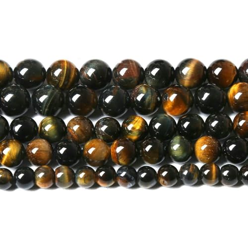 Naturstein, AAAAA-Qualität, blaue Tigerauge-Achate, runde lose Perlen, 38,1 cm, 4, 6, 8, 10, 12, 14 mm, Auswahlgröße zur Schmuckherstellung, mehrfarbig, Tiger 3–12 mm, 32 Stück Perlen Naturstein, AAAAA-Qualität, blaue Tigerauge-Achate, runde lose Perlen, 38,1 cm, 4, 6, 8, 10, 12, 14 mm, Auswahlgröße zur Schmuckherstellung, mehrfarbig, Tiger 3–12 mm, 32 Stück Perlen von HDJSDB