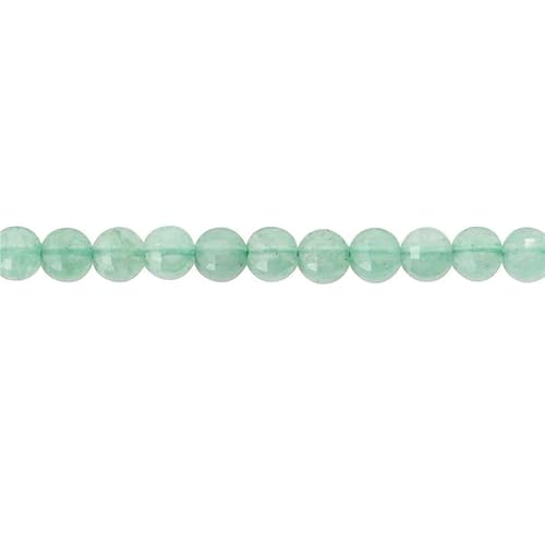 Naturstein, Türkis, Malachit, Turmalin, Amazonit, facettierte, flache, runde Perlen, Größe 2, 4, 6 mm, zur Schmuckherstellung, DIY-Armband, grüner Aventurin, 6 mm, 68 Stück von HDJSDB
