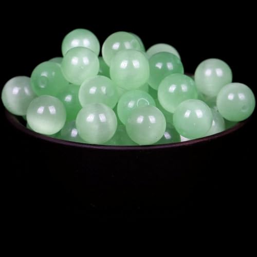 Naturstein, bunte Katzenaugen-Opalperlen, rund, lose Abstandsperlen für die Schmuckherstellung, DIY-Charm-Armband, Halskette, handgefertigt, Grün, 10 mm, 36 bis 37 Stück Naturstein, bunte Katzenaugen-Opalperlen, rund, lose Abstandsperlen für die Schmuckherstellung, DIY-Charm-Armband, Halskette, handgefertigt, Grün, 10 mm, 36 bis 37 Stück von HDJSDB