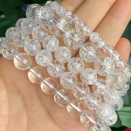 Naturstein, facettierte weiße klare Quarzkristalle, Glas, runde lose Perlen für die Schmuckherstellung, DIY-Armband, Halskette, 4/6/8/10/12 mm, Stil 7–6 mm, 30 Stück Naturstein, facettierte weiße klare Quarzkristalle, Glas, runde lose Perlen für die Schmuckherstellung, DIY-Armband, Halskette, 4/6/8/10/12 mm, Stil 7–6 mm, 30 Stück von HDJSDB