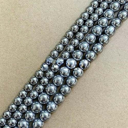 Naturstein, matt versilbert, Hämatit, rund, lose Perlen, 4, 6, 8, 10 mm, 15 Zoll pro Strang, Größe auswählen, für die Schmuckherstellung, DIY, 6 mm, 63 Stück Perlen Naturstein, matt versilbert, Hämatit, rund, lose Perlen, 4, 6, 8, 10 mm, 15 Zoll pro Strang, Größe auswählen, für die Schmuckherstellung, DIY, 6 mm, 63 Stück Perlen von HDJSDB