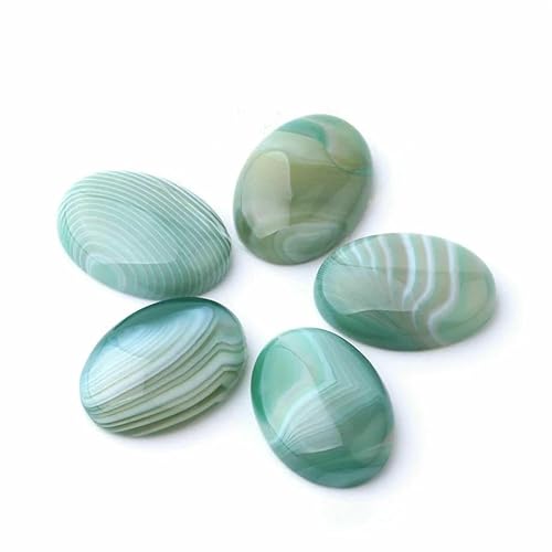 Naturstein, ovale grüne Adern, Achate, Cabochons für Damen und Herren, Schmuckherstellung, lose Perlen, DIY, Ringanhänger, Farbe F786, 18 x 25 mm von HDJSDB