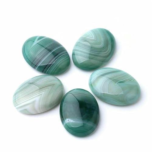 Naturstein, ovale grüne Adern, Achate, Cabochons für Damen und Herren, Schmuckherstellung, lose Perlen, DIY, Ringanhänger, Farbe F786, 22 x 30 mm von HDJSDB