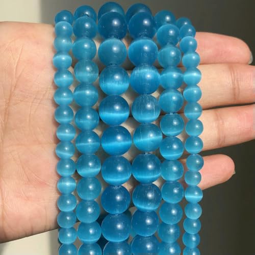 Naturstein, rosa-weißer Mondstein, Katzenaugenperlen zur Schmuckherstellung, glatter, loser Abstandshalter, Opal, DIY-Charm-Armbänder, Halsketten, Graublau, 6 mm, 61 Stück Perlen Naturstein, rosa-weißer Mondstein, Katzenaugenperlen zur Schmuckherstellung, glatter, loser Abstandshalter, Opal, DIY-Charm-Armbänder, Halsketten, Graublau, 6 mm, 61 Stück Perlen von HDJSDB