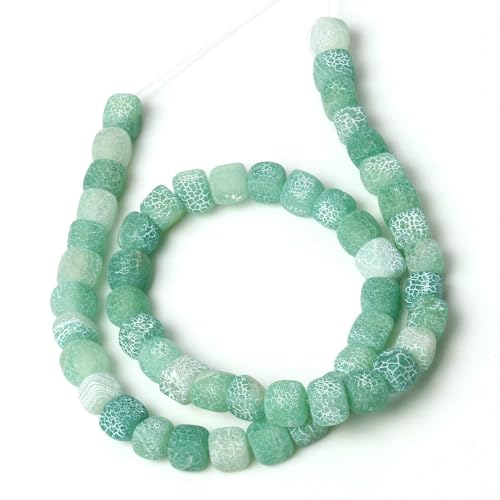 Naturstein-Achat-Jade-Würfel, quadratische Perle, 8 mm, lose Abstandsperlen für die Schmuckherstellung, DIY-Charms, Armbänder, Halsketten, Perlenarbeiten, 15 Zoll, Frostachat 4–8 mm, von HDJSDB