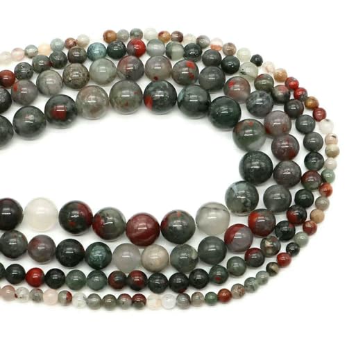 Naturstein-Aquamarin-Amethyst-Perlen, rund, lose Abstandshalter, Kristall-Edelsteine, für Schmuckherstellung, DIY-Armband, Halskette, 4/6/8/10 mm, Blutstein, 6 mm, 56–65 Stück Naturstein-Aquamarin-Amethyst-Perlen, rund, lose Abstandshalter, Kristall-Edelsteine, für Schmuckherstellung, DIY-Armband, Halskette, 4/6/8/10 mm, Blutstein, 6 mm, 56–65 Stück von HDJSDB