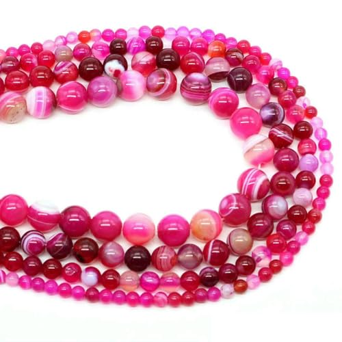 Naturstein-Aquamarin-Amethyst-Perlen, rund, lose Abstandshalter, Kristall-Edelsteine, für Schmuckherstellung, DIY-Armband, Halskette, 4/6/8/10 mm, rosa gestreifter Achat, 10 mm, 35–39 Stück Naturstein-Aquamarin-Amethyst-Perlen, rund, lose Abstandshalter, Kristall-Edelsteine, für Schmuckherstellung, DIY-Armband, Halskette, 4/6/8/10 mm, rosa gestreifter Achat, 10 mm, 35–39 Stück von HDJSDB