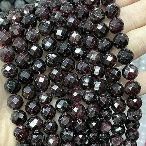 Naturstein Granat Edelstein Unregelmäßige runde facettierte lose Abstandshalter Taille Perlen für DIY Schmuckherstellung Armband Halskette Handgefertigt-10MM Ca. 18 PCS_b Naturstein Granat Edelstein Unregelmäßige runde facettierte lose Abstandshalter Taille Perlen für DIY Schmuckherstellung Armband Halskette Handgefertigt-10MM Ca. 18 PCS_b von HDJSDB