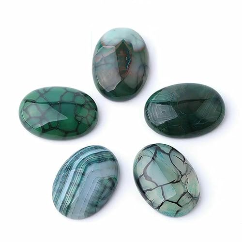 Naturstein Grüne Drachenader-Achat-Cabochon-Perlen für handgefertigte Schmuckherstellung, Handarbeiten, 30 x 40/22 x 30/18 x 25/15 x 20 mm, F840-18 x 25 mm Naturstein Grüne Drachenader-Achat-Cabochon-Perlen für handgefertigte Schmuckherstellung, Handarbeiten, 30 x 40/22 x 30/18 x 25/15 x 20 mm, F840-18 x 25 mm von HDJSDB