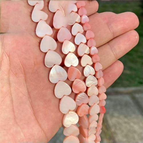 Naturstein-Muschelperlen, Anhänger, rosa, lose Abstandsperle, gefärbte Perlmutt-Muschelperle für DIY-Armbänder, Ohrringe, Halsketten – 13 Herzen, 6 mm, ros Naturstein-Muschelperlen, Anhänger, rosa, lose Abstandsperle, gefärbte Perlmutt-Muschelperle für DIY-Armbänder, Ohrringe, Halsketten – 13 Herzen, 6 mm, ros von HDJSDB