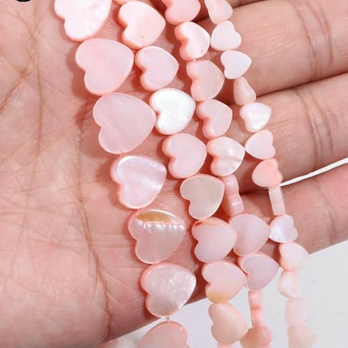 Naturstein-Muschelperlen, Anhänger, rosa, lose Abstandsperle, gefärbte Perlmutt-Muschelperle für DIY-Armbänder, Ohrringe, Halsketten – 40 Herzen, 10 mm, ro Naturstein-Muschelperlen, Anhänger, rosa, lose Abstandsperle, gefärbte Perlmutt-Muschelperle für DIY-Armbänder, Ohrringe, Halsketten – 40 Herzen, 10 mm, ro von HDJSDB