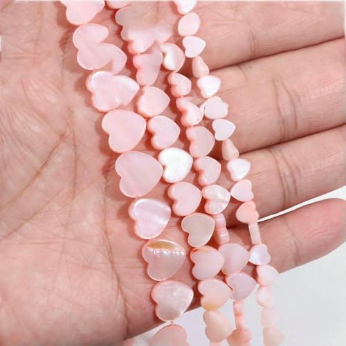 Naturstein-Muschelperlen, Anhänger, rosa, lose Abstandsperle, gefärbte Perlmutt-Muschelperle für DIY-Armbänder, Ohrringe, Halsketten – 41 Herzen, 12 mm, ro Naturstein-Muschelperlen, Anhänger, rosa, lose Abstandsperle, gefärbte Perlmutt-Muschelperle für DIY-Armbänder, Ohrringe, Halsketten – 41 Herzen, 12 mm, ro von HDJSDB