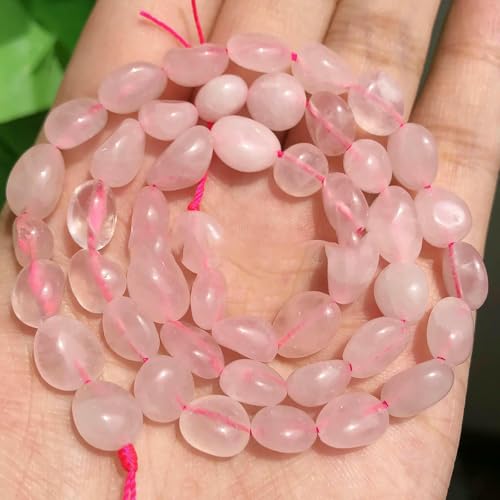 Naturstein Rosenquarz Kristallperlen Tropfen Quadratisch Rund Rondelle Lose Perlen Für Schmuckherstellung DIY Armbänder Zubehör-Typ 19 4-7mm von HDJSDB