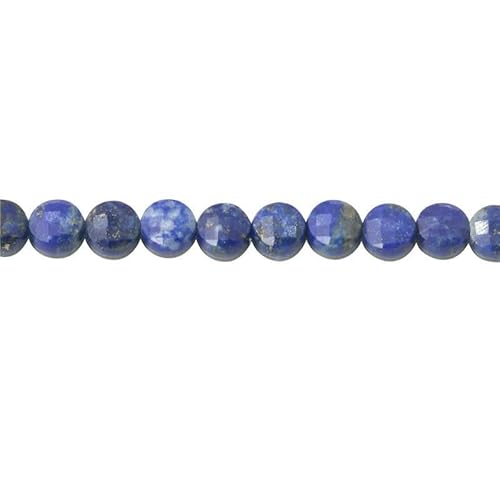 Naturstein Türkis Malachit Turmalin Amazonit facettierte flache runde Perlen Größe 2 4 6 mm für die Schmuckherstellung DIY Armband-Lapislazuli-4,0 mm 95 Stück von HDJSDB