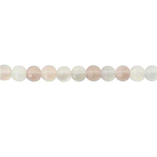 Naturstein Türkis Malachit Turmalin Amazonit facettierte flache runde Perlen Größe 2 4 6 mm für die Schmuckherstellung DIY Armband-Mondstein-4,0 mm 95 Stück von HDJSDB