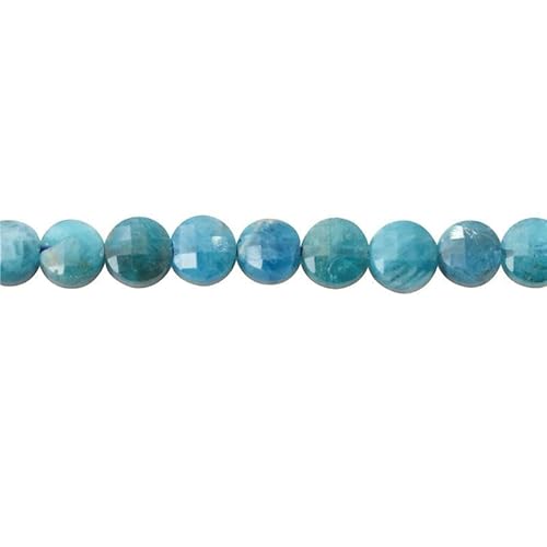 Naturstein Türkis Malachit Turmalin Amazonit facettierte flache runde Perlen Größe 2 4 6 mm zur Schmuckherstellung DIY Armband-Apatit-6 mm 68 Stück von HDJSDB