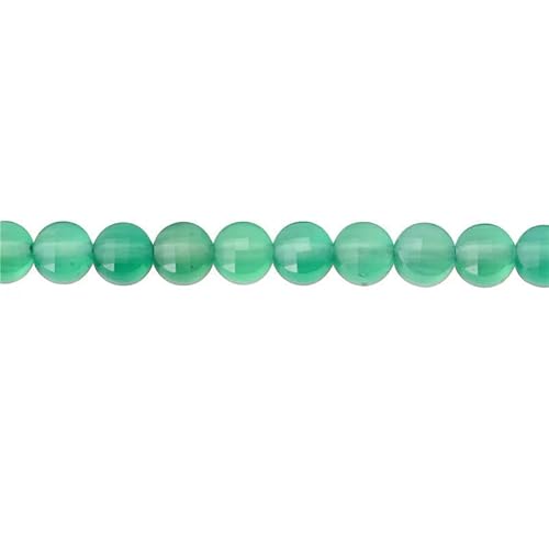 Naturstein Türkis Malachit Turmalin Amazonit facettierte flache runde Perlen Größe 2 4 6 mm zur Schmuckherstellung DIY Armband-Grüner Achat-6 mm 68 Stück von HDJSDB