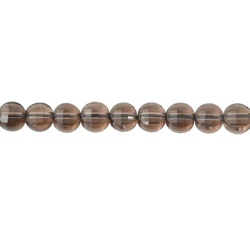 Naturstein Türkis Malachit Turmalin Amazonit facettierte flache runde Perlen Größe 2 4 6 mm zur Schmuckherstellung DIY Armband-Rauchquarz-4,0 mm 95 Stück von HDJSDB