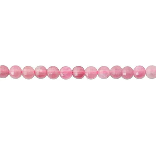 Naturstein Türkis Malachit Turmalin Amazonit facettierte flache runde Perlen Größe 2 4 6 mm zur Schmuckherstellung DIY Armband-Turmalin A-6 mm 68 Stück von HDJSDB