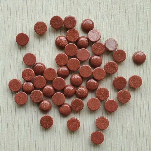 Naturstein gemischte runde CABOCHON 10mm Perlen für DIY Schmuck Zubehör 50 teile/los-gold sand stein von HDJSDB