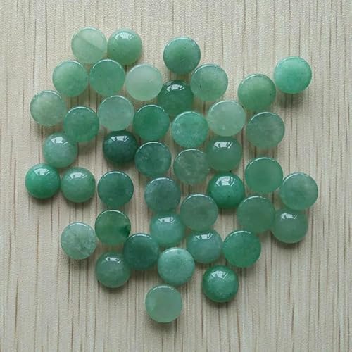 Naturstein gemischte runde CABOCHON 10mm Perlen für DIY Schmuck Zubehör 50 teile/los-grün aventurin von HDJSDB
