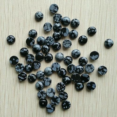 Naturstein gemischte runde CABOCHON 10mm Perlen für DIY Schmuck Zubehör 50 teile/los-schwarze Schneeflocke von HDJSDB