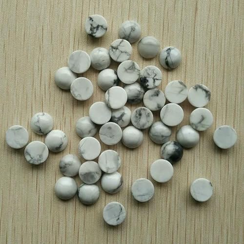 Naturstein gemischte runde CABOCHON 10mm Perlen für DIY Schmuck Zubehör 50 teile/los-weiß türkis von HDJSDB