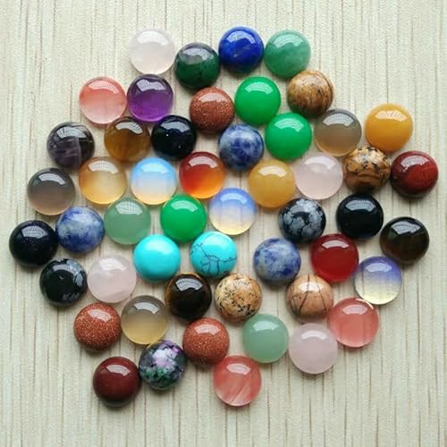 Naturstein gemischten runden CABOCHON 10mm Perlen für DIY Schmuck Zubehör 50 teile/los-gemischt von HDJSDB