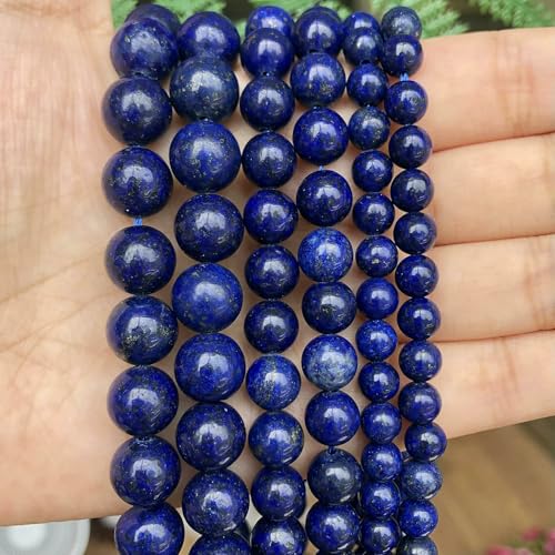 Natursteinperlen, 4, 6, 8, 10 mm, Türkis, Lava, Amazonit, Achate, Amethyste, runde Perlen zur Schmuckherstellung, DIY, handgefertigtes Armband, Lapislazuli, ca. 8 mm, 46 Stück Natursteinperlen, 4, 6, 8, 10 mm, Türkis, Lava, Amazonit, Achate, Amethyste, runde Perlen zur Schmuckherstellung, DIY, handgefertigtes Armband, Lapislazuli, ca. 8 mm, 46 Stück von HDJSDB