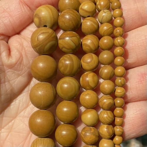 Natursteinperlen, 4–10 mm, Tigerauge, Achate, Amazonit, Jade, Türkis, Rosenquarz, runde Perlen zur Schmuckherstellung, DIY-Armbänder – Holzjaspis – 4,0 mm, 88–90 Stück Perlen von HDJSDB