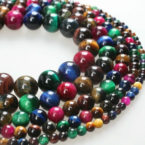 Natursteinperlen, Amethyste, Rhodonit, Lapislazuli, Tigerauge, Kristall, Achat, runde lose Perlen, 4, 6, 8, 10, 12 mm, zur Armbandherstellung, gemischtes Tigerauge, 12 mm, ca. 31 Perlen Natursteinperlen, Amethyste, Rhodonit, Lapislazuli, Tigerauge, Kristall, Achat, runde lose Perlen, 4, 6, 8, 10, 12 mm, zur Armbandherstellung, gemischtes Tigerauge, 12 mm, ca. 31 Perlen von HDJSDB