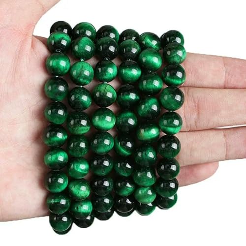 Natursteinperlen, Amethyste, Rhodonit, Lapislazuli, Tigerauge, Kristall, Achat, runde lose Perlen, 4, 6, 8, 10, 12 mm, zur Armbandherstellung, grünes Tigerauge, 12 mm, ca. 31 Perlen Natursteinperlen, Amethyste, Rhodonit, Lapislazuli, Tigerauge, Kristall, Achat, runde lose Perlen, 4, 6, 8, 10, 12 mm, zur Armbandherstellung, grünes Tigerauge, 12 mm, ca. 31 Perlen von HDJSDB