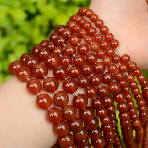 Natursteinperlen, Tigerauge, Türkis, Turmalin, Amazonit, Rosenquarz, Achatperlen zur Schmuckherstellung, DIY-Armband, 6 8 10 mm, Roter Achat, 6 mm, ca. 60 Stück Natursteinperlen, Tigerauge, Türkis, Turmalin, Amazonit, Rosenquarz, Achatperlen zur Schmuckherstellung, DIY-Armband, 6 8 10 mm, Roter Achat, 6 mm, ca. 60 Stück von HDJSDB